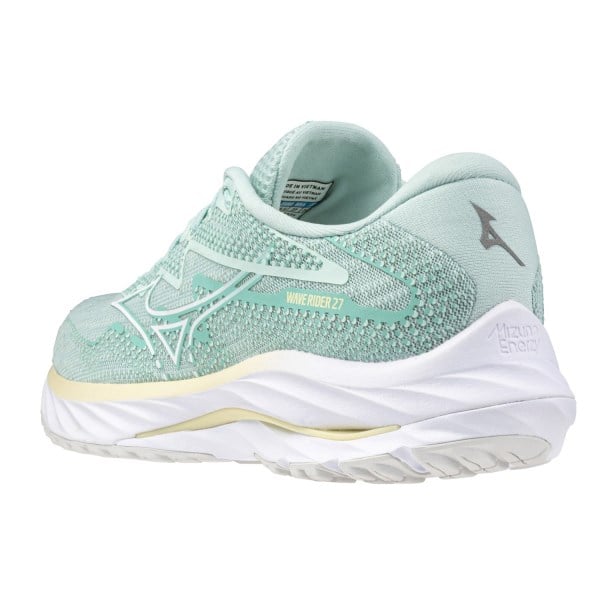 Mizuno Wave Rider 27 - Womens Running Shoes - Eggshell Blue/White/Anise Flower