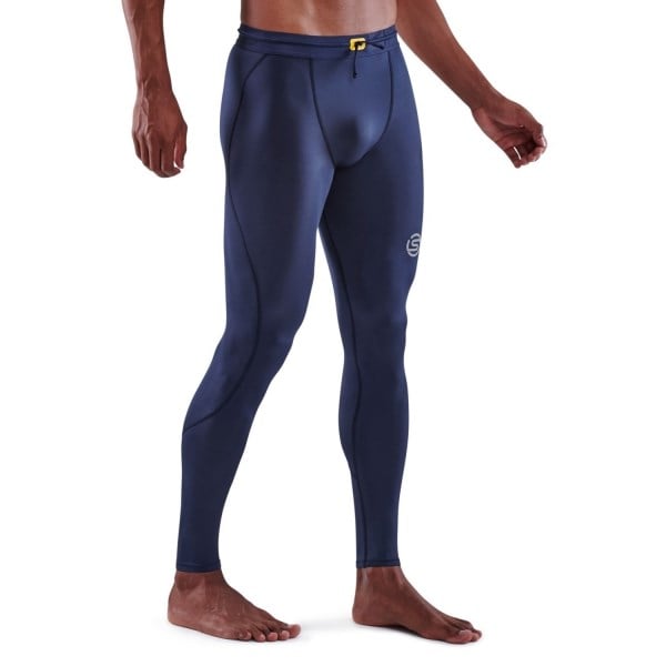 Skins Series-3 Travel and Recovery Mens Compression Long Tights - Navy Blue