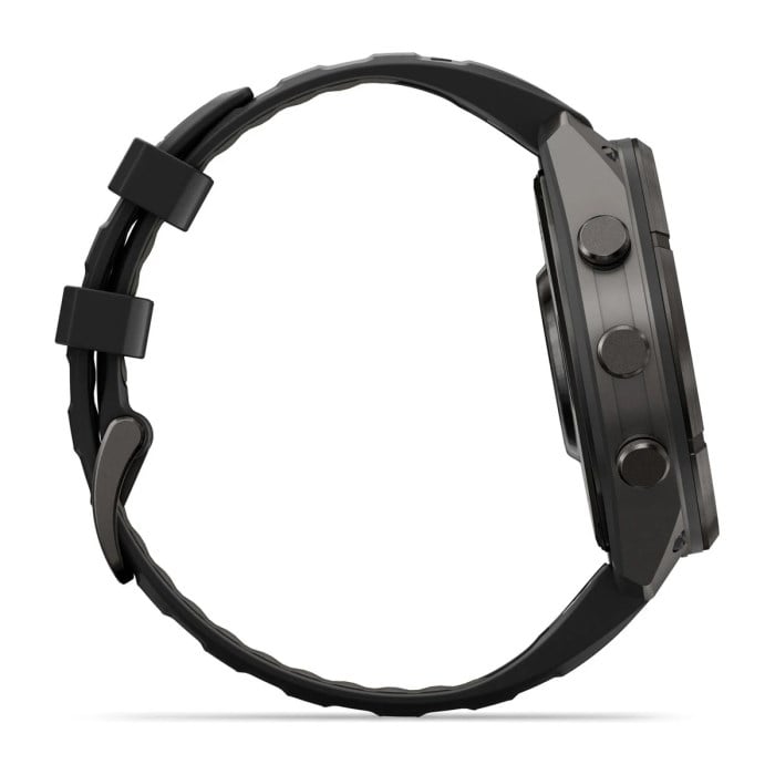 Garmin Fenix 9 Pro 47mm Premium Multisport Smartwatch - Carbon Grey DLC Titanium with Black/Pebble - Carbon Grey DLC Titanium with Black/Pebble Grey Silicone Band - image 4