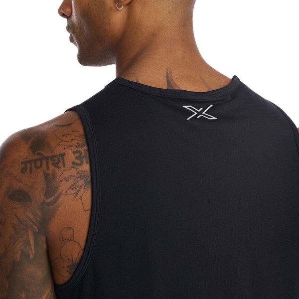 2XU Aero Mens Training Tank Top - Black/Silver Reflective