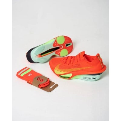Shyu Half Crew Racing Socks - Crimson/Lime/Powder