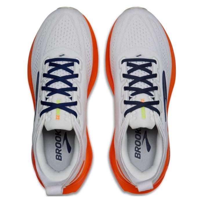 Brooks Glycerin 23 - Mens Running Shoes - White/Navy/Orange - image 3