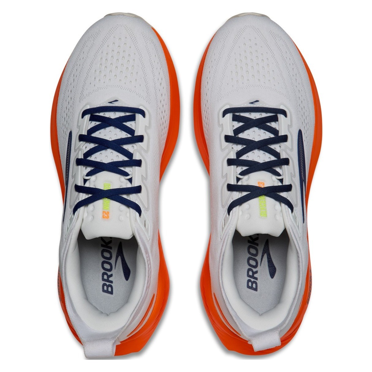 Brooks Glycerin 23 - Mens Running Shoes - White/Navy/Orange - image 3