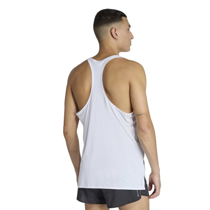adidas Adizero Mens All Time Classic Running Tank Top - White/Black