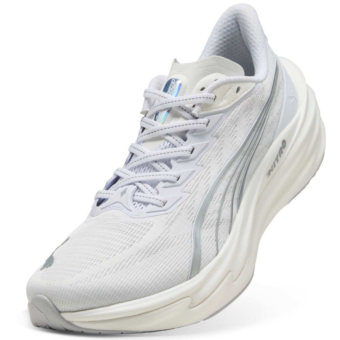 Puma Deviate Nitro 4 - Mens Running Shoes - Puma White/Feather Gray