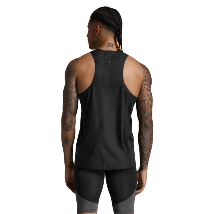 2XU Mens Light Speed React Running Singlet - Black/Black Reflective