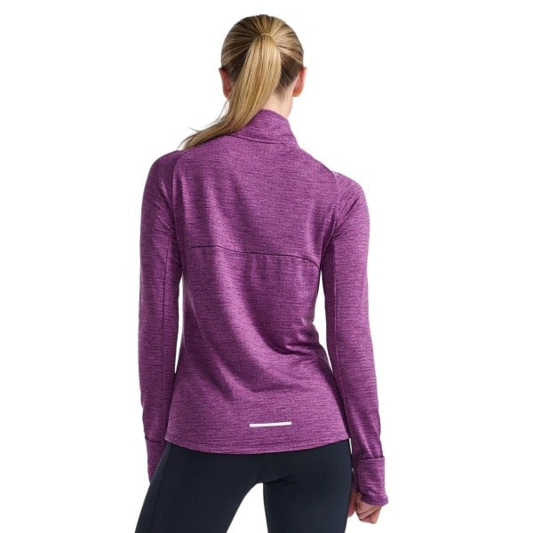 2XU Ignition 1/4 Zip Womens Long Sleeve Running Top - Wood Violet/White Reflective