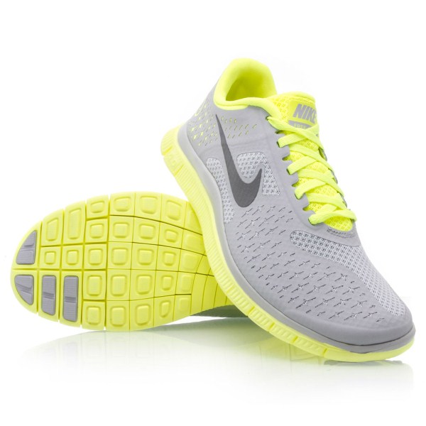 Nike Free 4.0 V2 (017) - Womens Running Shoes - Yellow/Grey