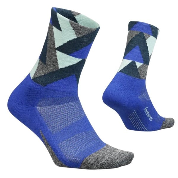 Feetures Elite Light Cushion Mini Crew Running Socks - Peak Ocean