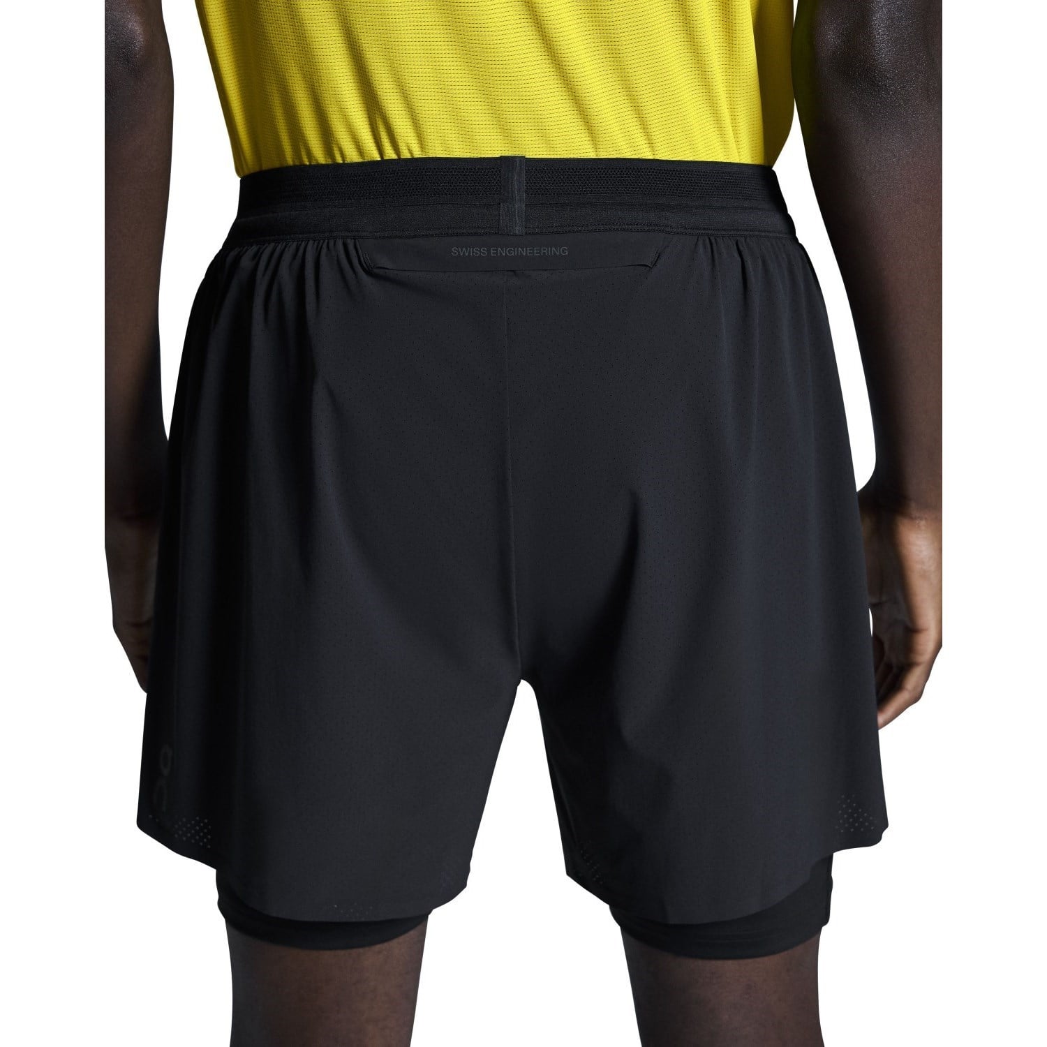 On Performance Mens 5 Inch 2-In-1 Running Shorts - Black