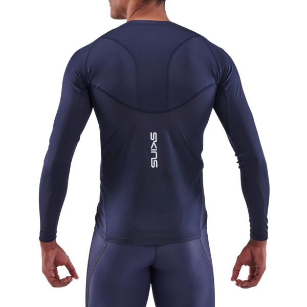 Skins Series-3 Mens Long Sleeve Training Top - Navy Blue