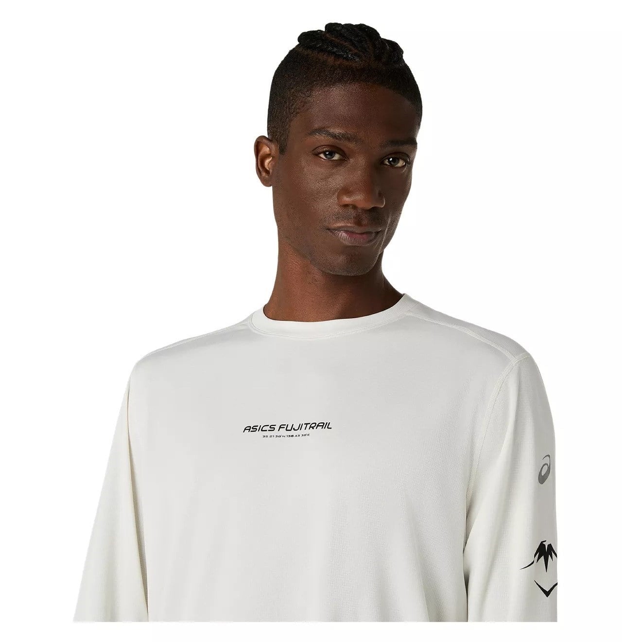 Asics FujiTrail Mens Logo Long Sleeve Top - Cream - image 4