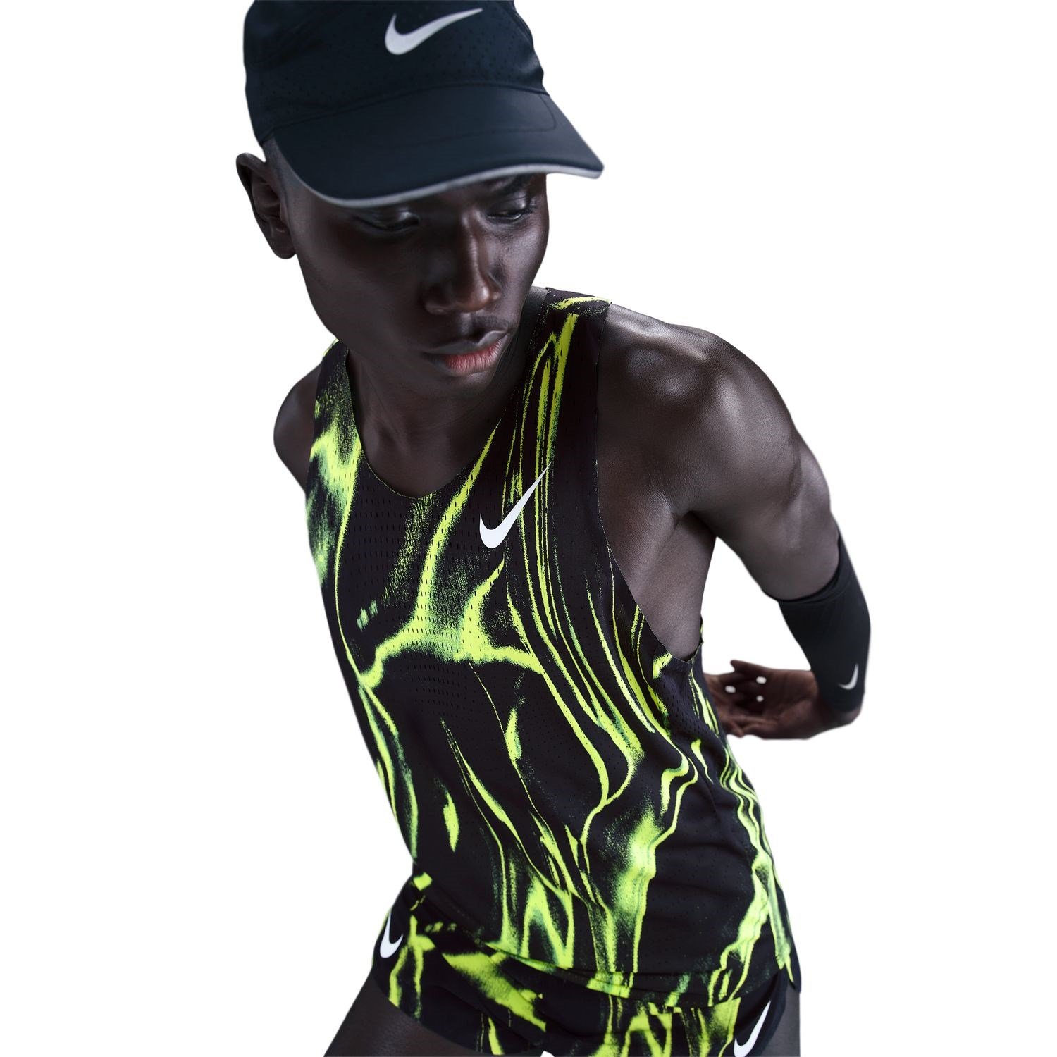 Nike Aeroswift Mens Running Singlet - Volt/White