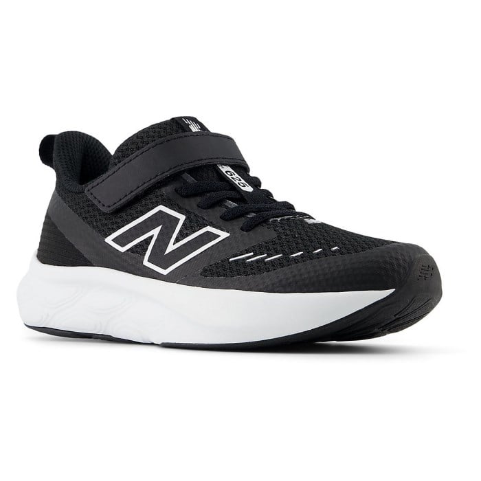 New Balance 625 Bungee Lace with Top Strap - Kids Pre School Running Shoes - Black/White - image 4