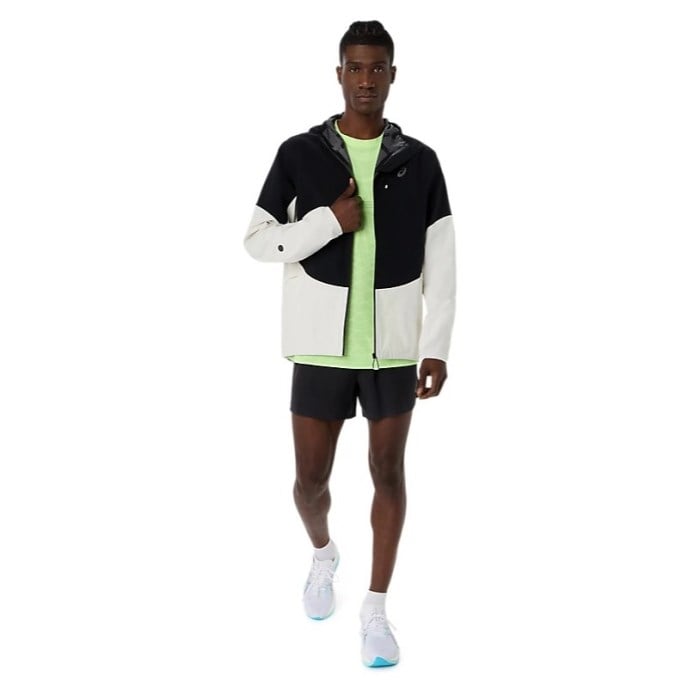 Asics MetaRun Legend Mens Running Jacket - Cream/Performance Black - image 5