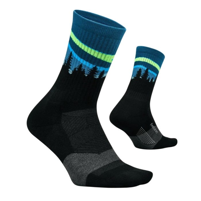 Feetures Trail Max Cushion Mini Crew Running Socks - Aurora