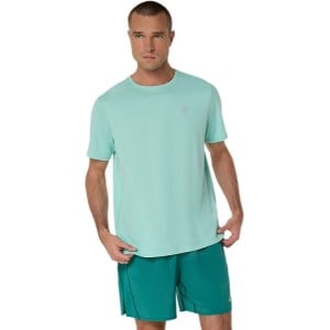 Asics Silver Mens Short Sleeve Running T-Shirt