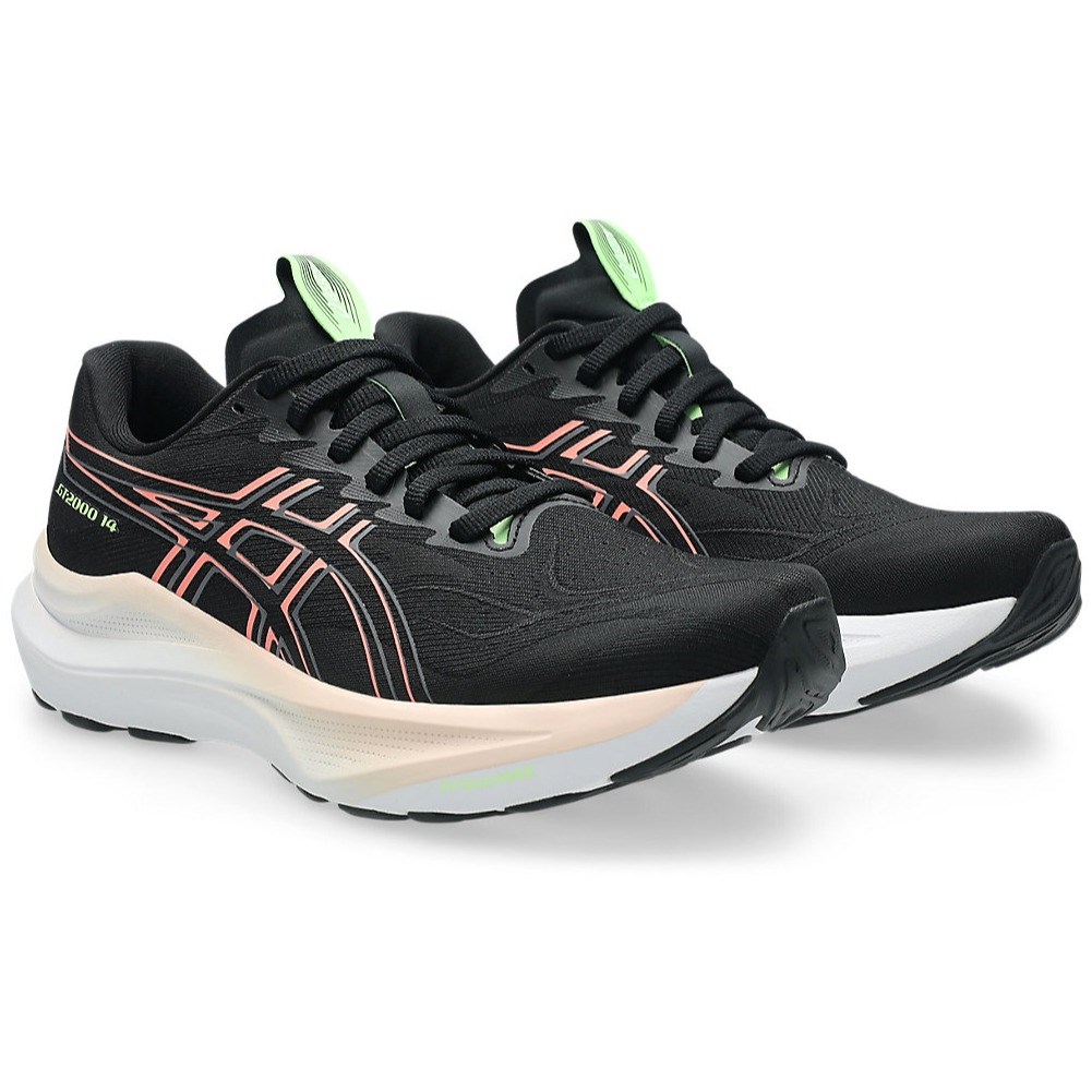 Asics GT-2000 14 - Womens Running Shoes - Black/Sun Coral