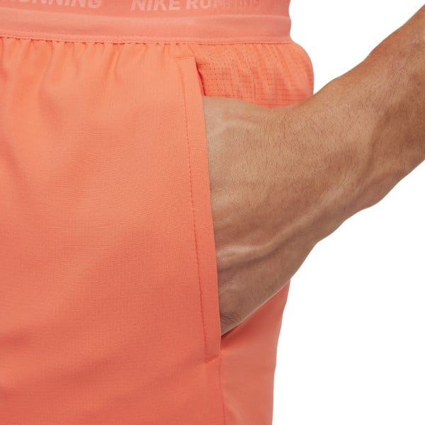Nike Dri-Fit Stride 5 Inch Brief-Lined Mens Running Shorts - Light Wild Mango/Black/Reflective