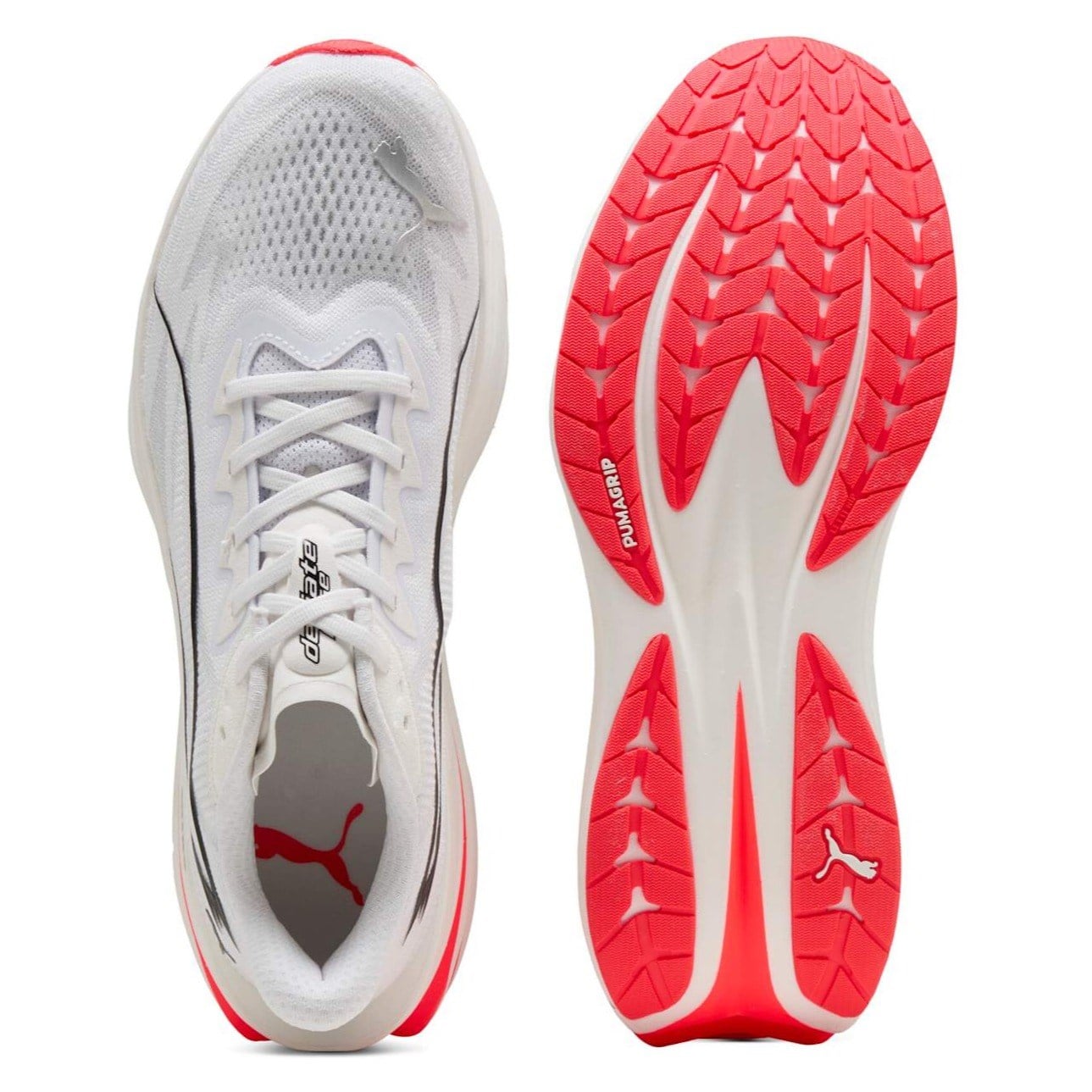 Puma Deviate Pure Nitro - Mens Running Shoes - White/Ultra Red - image 3