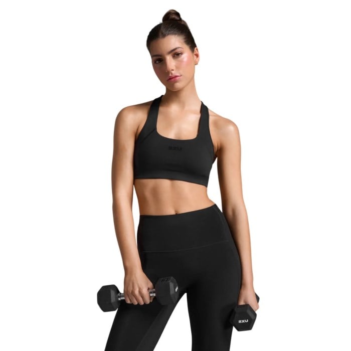 2XU Womens Form Racerback Medium Impact Bra - Black/Black
