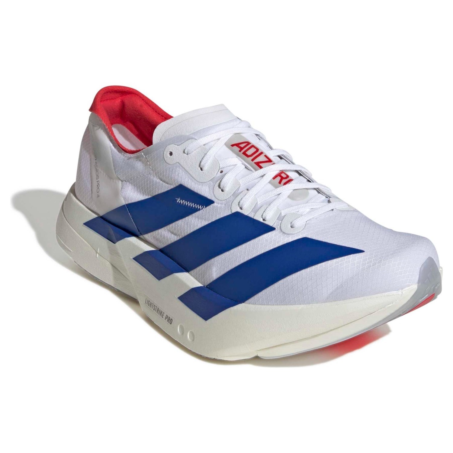 adidas Adizero Adios Pro 4 - Mens Racing Shoes - Cloud White/Team Royal Blue/Pure Ruby
