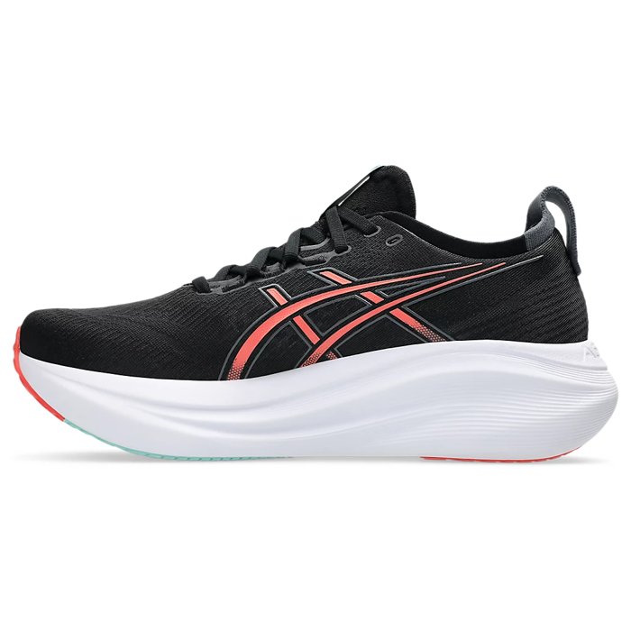Asics Gel Nimbus 27 - Mens Running Shoes - Black/Coral Reef