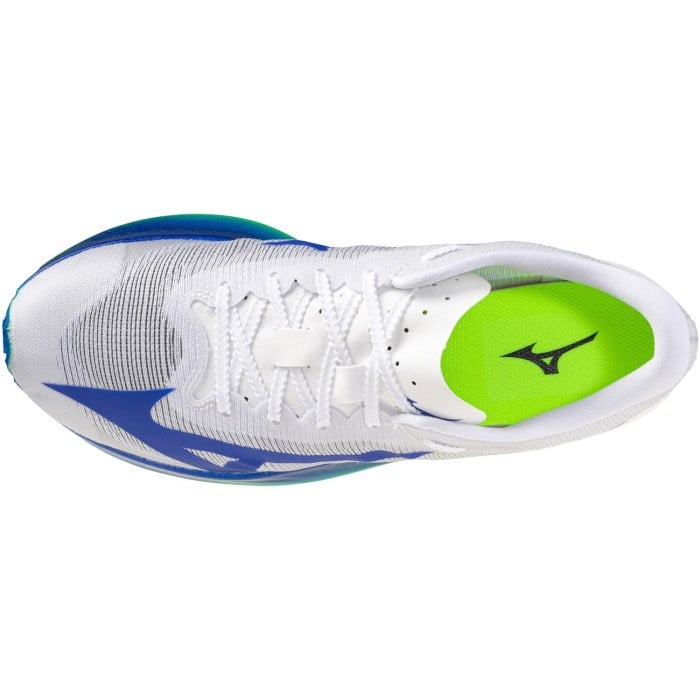 Mizuno Hyperwarp Elite - Unisex Racing Shoes - White/Lightning Yellow/Dazzling Blue