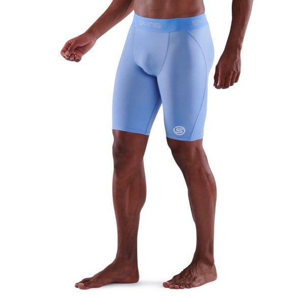 Skins Series-1 Mens Compression Half Tights - Sky Blue