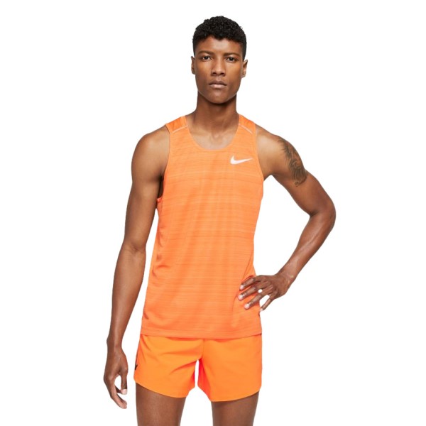 Nike Dri-Fit Miler Mens Running Tank Top - Alpha Orange