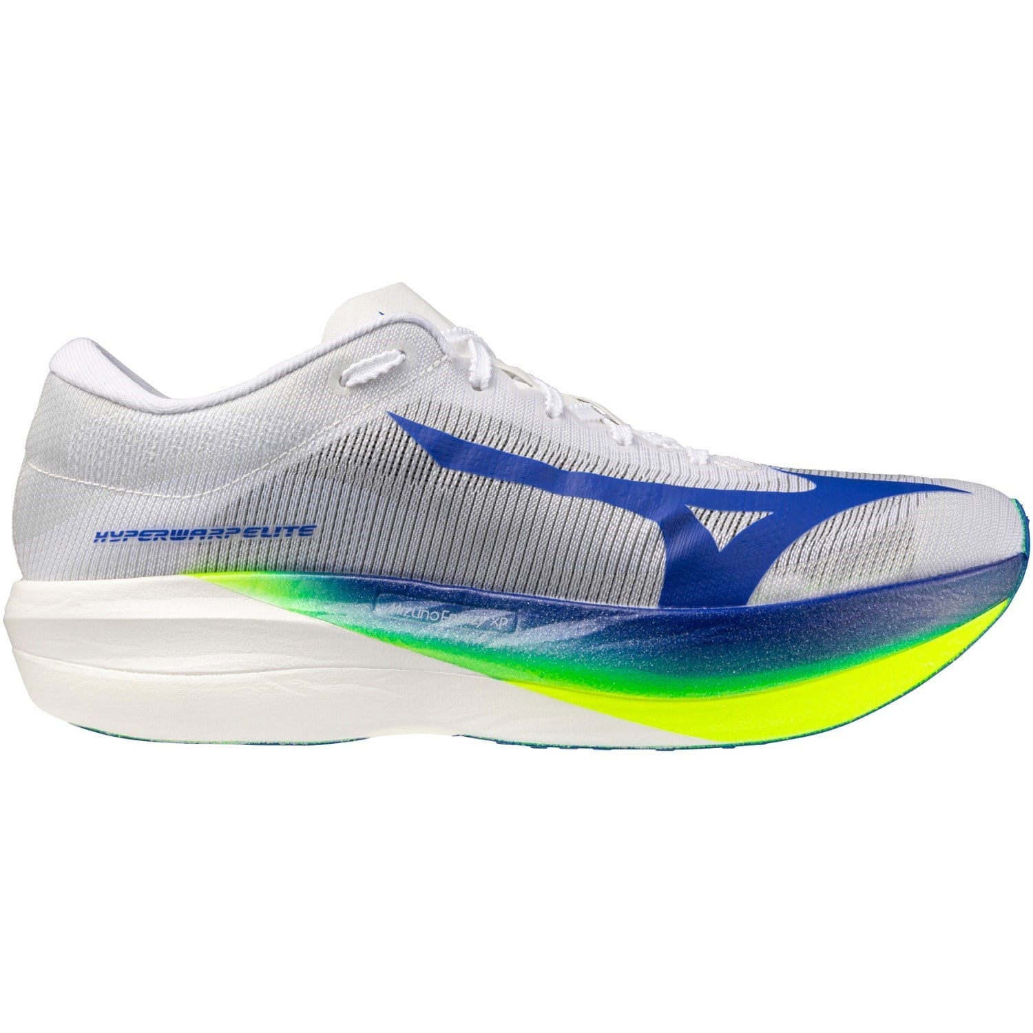 Mizuno Hyperwarp Elite - Unisex Racing Shoes - White/Lightning Yellow/Dazzling Blue
