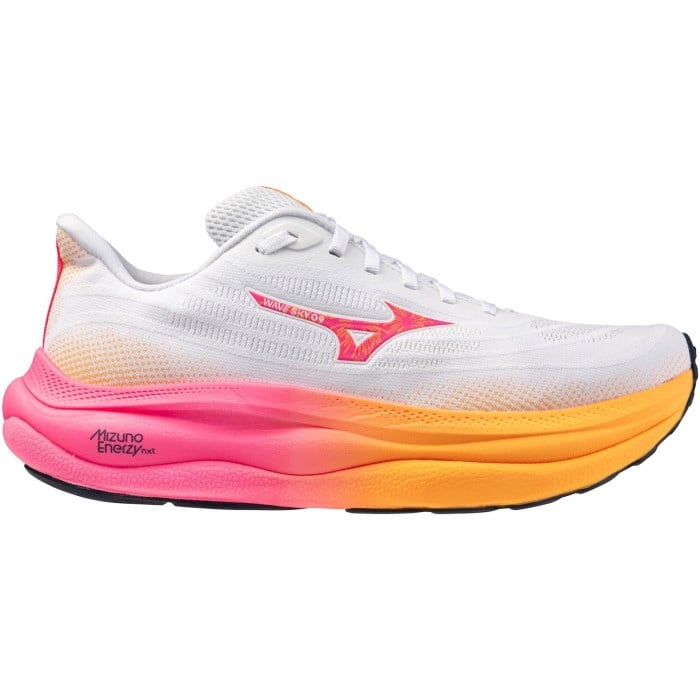 Mizuno Wave Sky 9 Hanabi - Unisex Running Shoes - White/Tang Orange/Pink Tetra