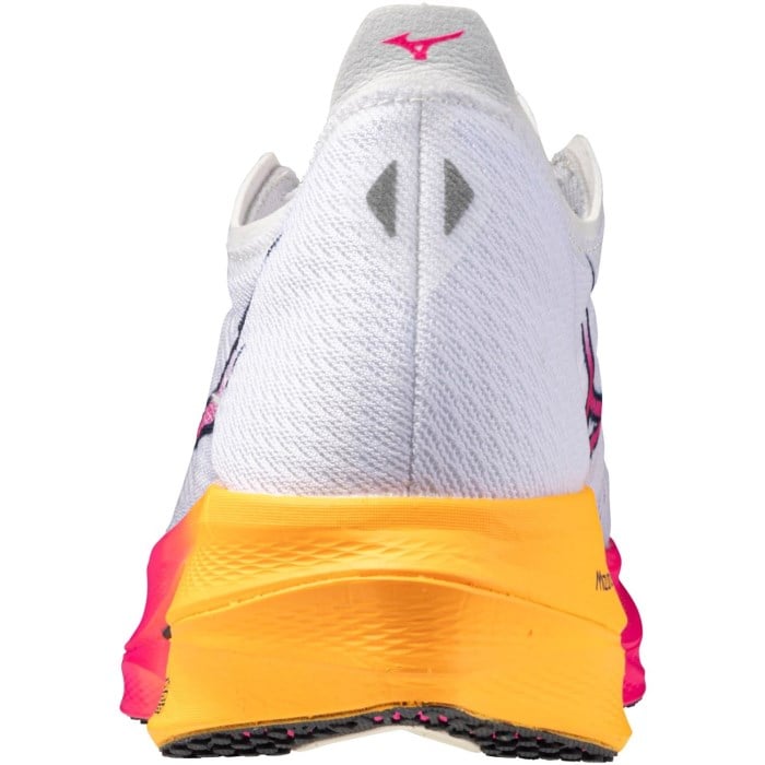Mizuno Wave Rebellion Pro Low Hanabi - Unisex Racing Shoes - White/Pink Tetra/Tang Orange
