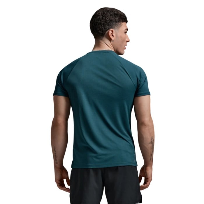2XU Mens Aero Mesh T-Shirt - Dark Moss/Silver Reflective