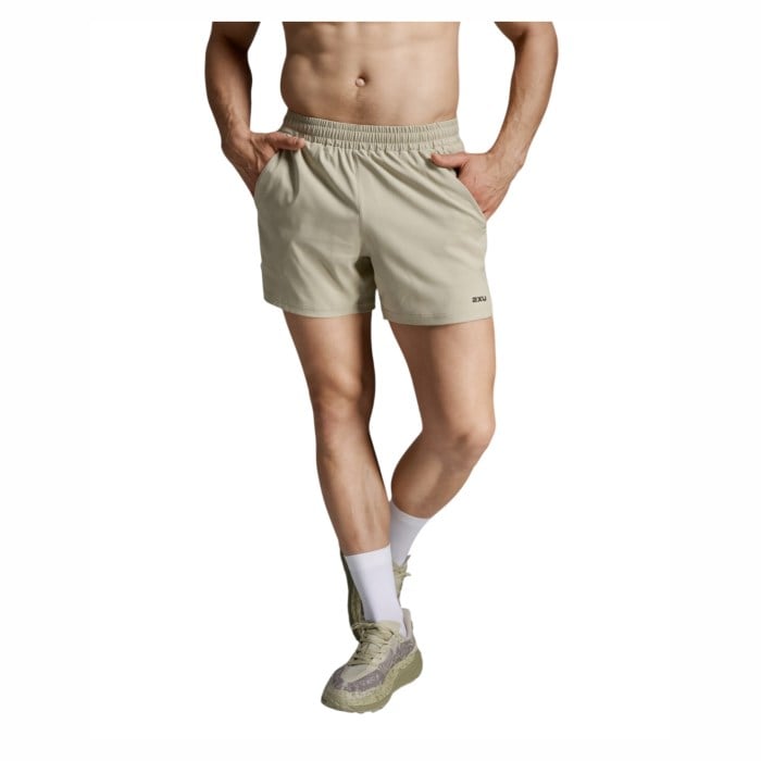 2XU Aero 5 Inch Mens Running Shorts - Pebble/Black Reflective