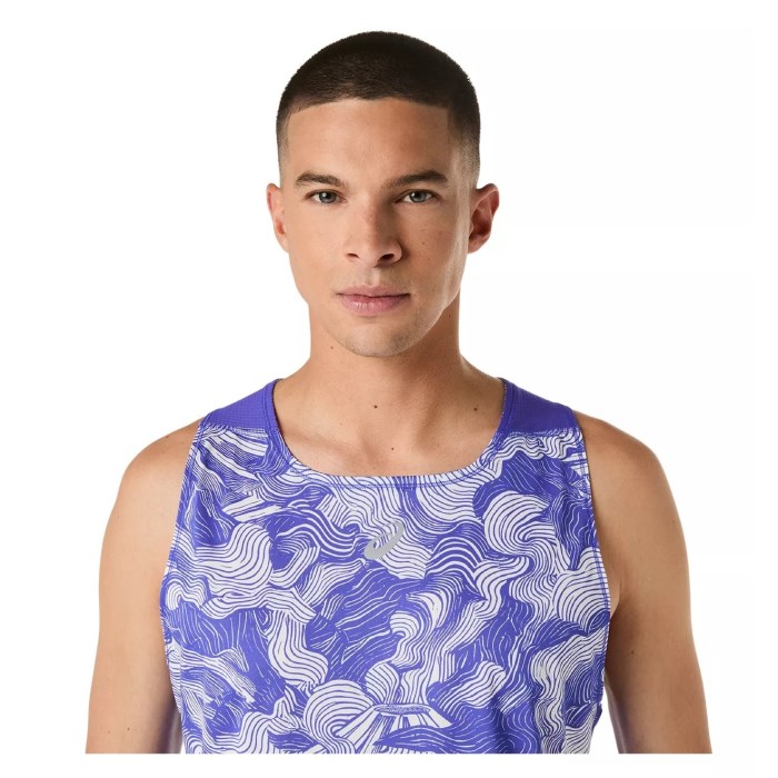 Asics Mens FujiTrail Run Singlet - Cobalt Burst/Cream