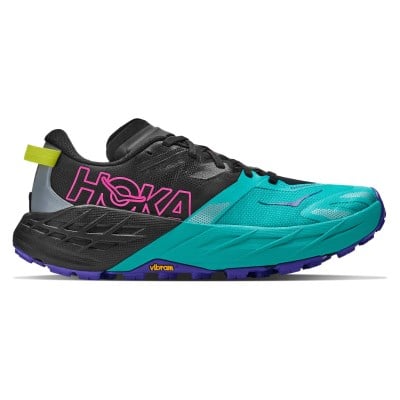 Hoka Speedgoat 7 - Womens Trail Running Shoes - Black/Electric Aqua
