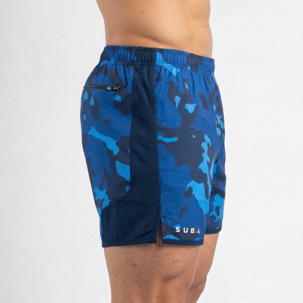 SUB4 5 Inch Run Mens Trail Shorts - Camo Navy