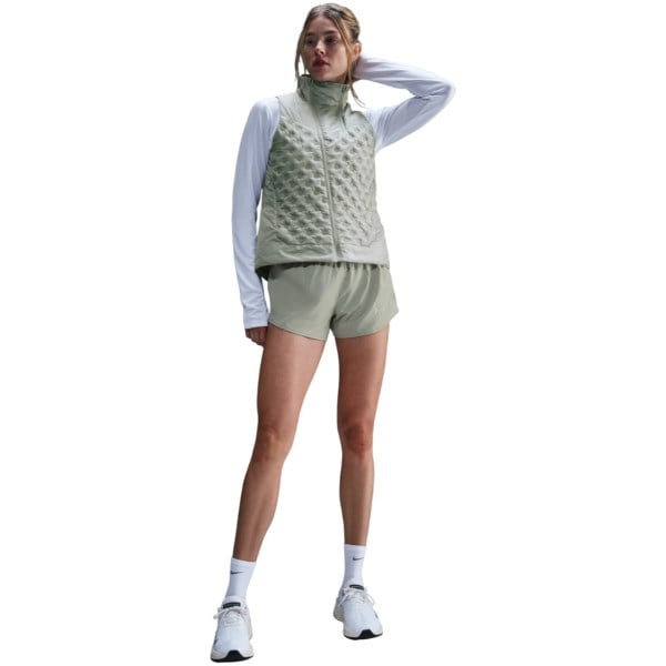 Nike Womens One Dri-Fit Mid Rise Breif Lined Graphic Shorts - Jade Horizon/Light Silver