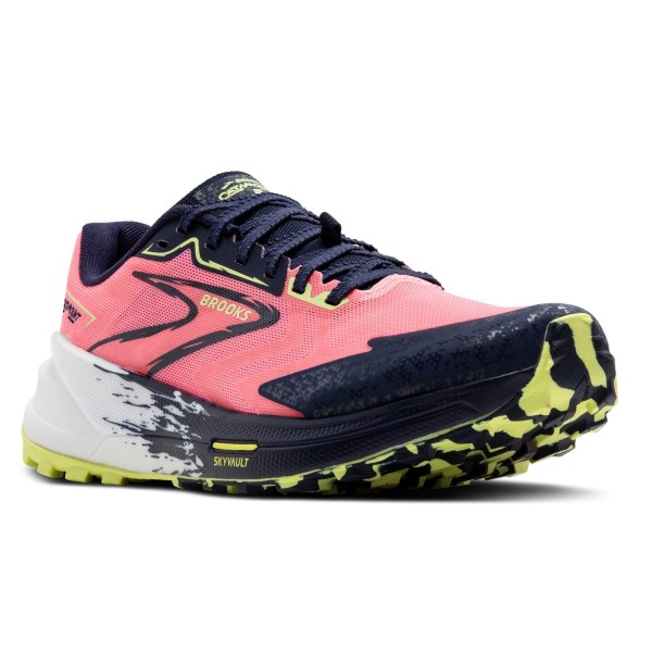 Brooks Catamount 3 - Womens Trail Running Shoes - Pink/Peacoat/Sunny Lime