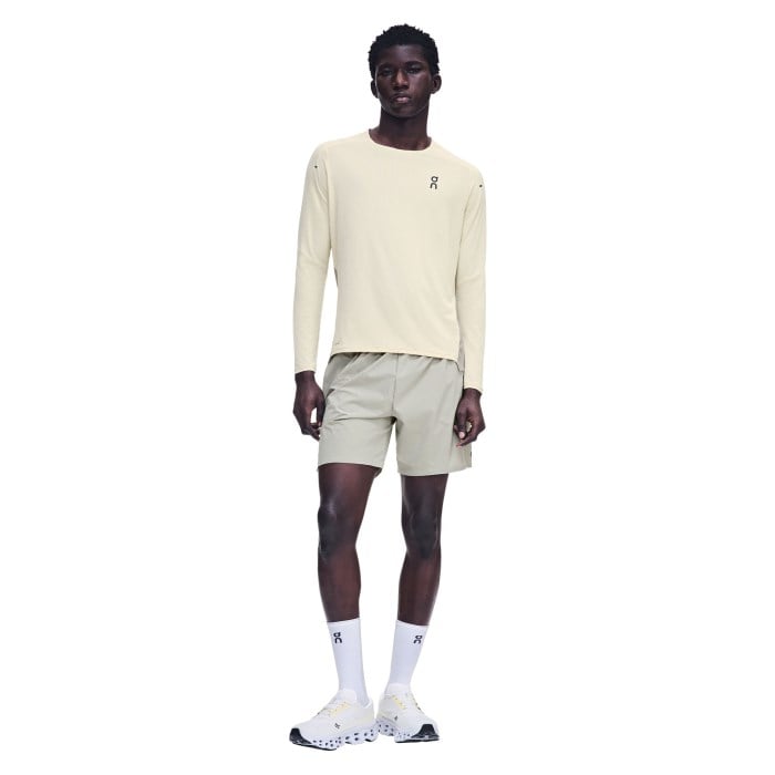 On Running Performance Long-T Mens Running Top - Hare/Brume - image 3