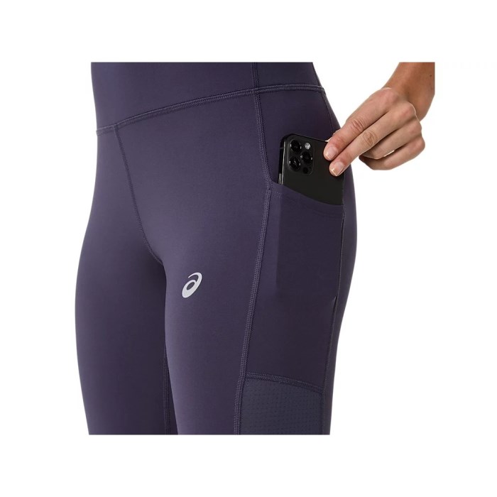 Asics Silver Womens Full Length Running Tights - Indigo Fog