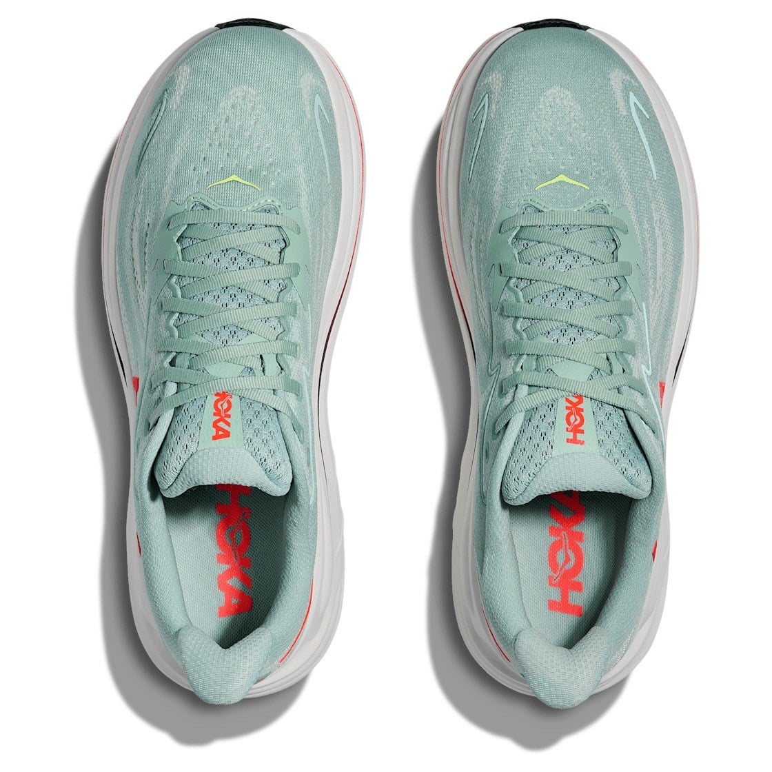 Hoka Clifton 10 - Mens Running Shoes - Sage/Neon Flame