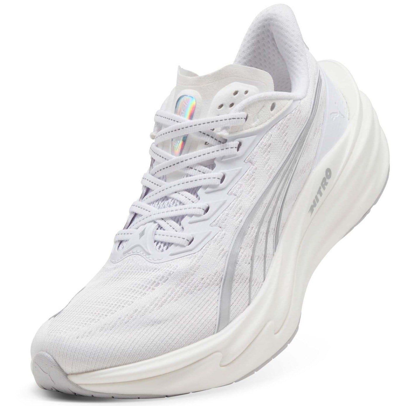 Puma Deviate Nitro 4 - Womens Running Shoes - Puma White/Feather Gray