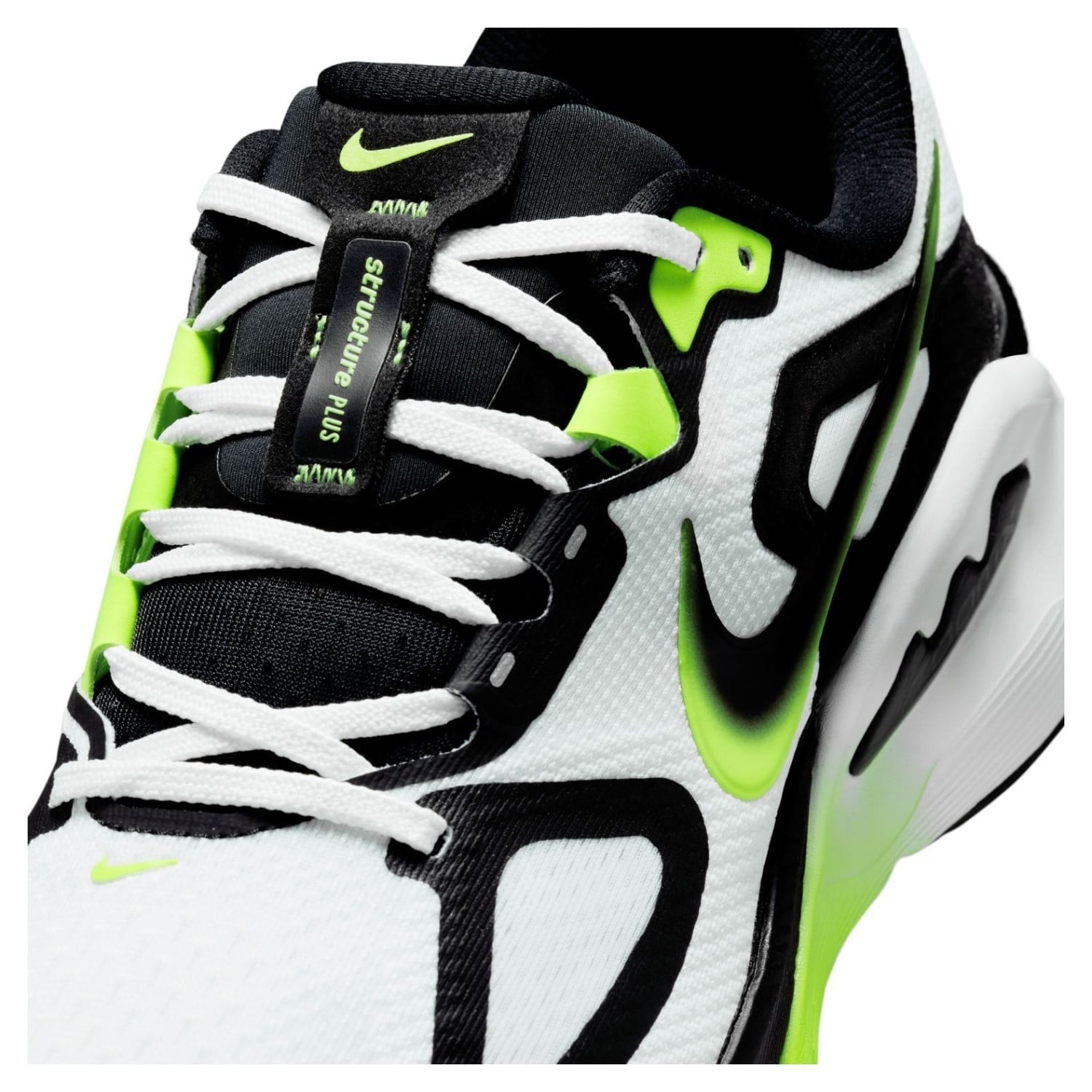 Nike Structure Plus - Mens Running Shoes - White/Black/Volt
