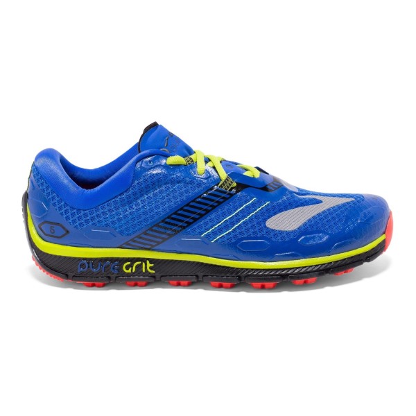Brooks PureGrit 5 - Mens Trail Running Shoes - Blue/Black/Lime