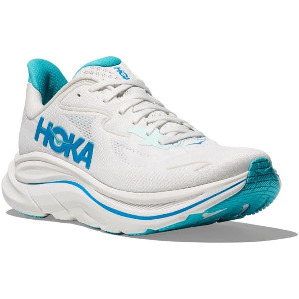 Hoka Clifton 10 - Mens Running Shoes - White/Sky Blue