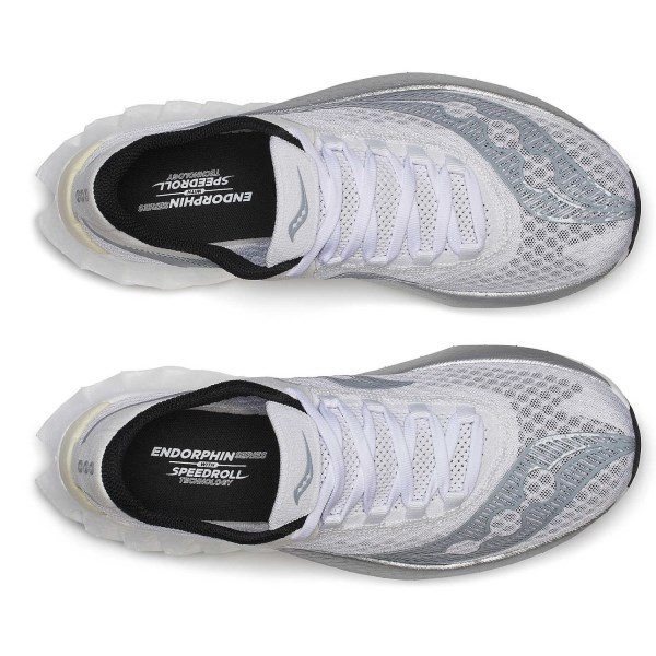 Saucony Endorphin Pro 4 - Womens Road Racing Shoes - White/Silver