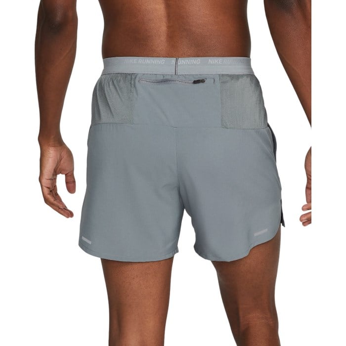 Nike Dri-Fit Stride 5 Inch Brief-Lined Mens Running Shorts - Smoke Grey/Black/Reflective Silver
