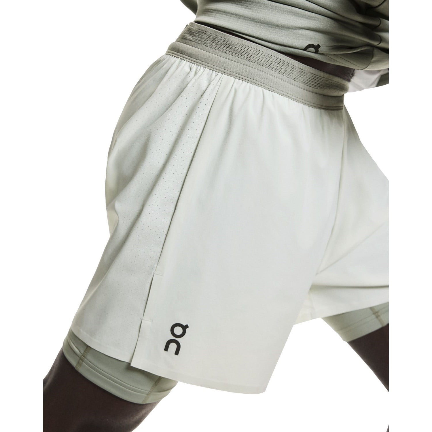 On Performance Mens 5 Inch 2-In-1 Running Shorts - Iceberg/Tin